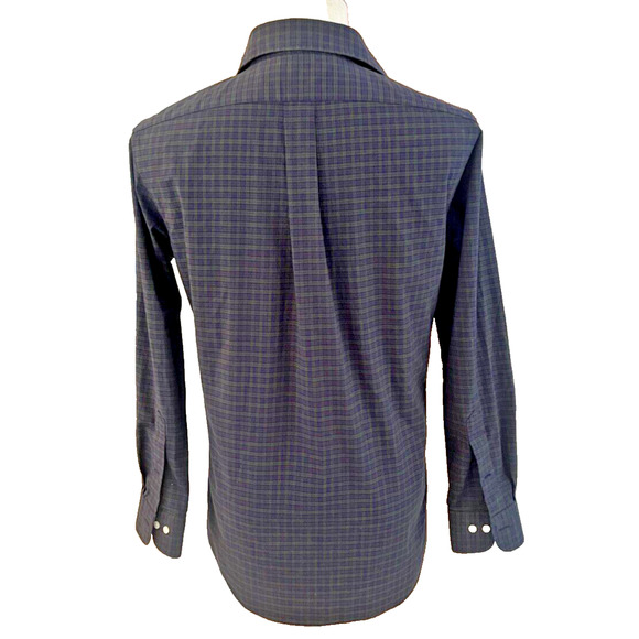 Ralph Lauren Slim Fit Non-Iron Men’s 15 32/33 Blue Green Plaid Button down Shirt - Picture 2 of 7